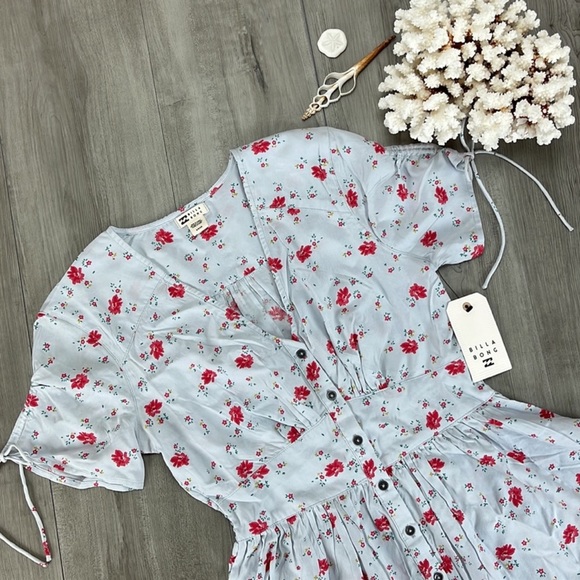 🔆BILLABONG🔆Twirl Twist V-Neck Mini Dress - Picture 6 of 16